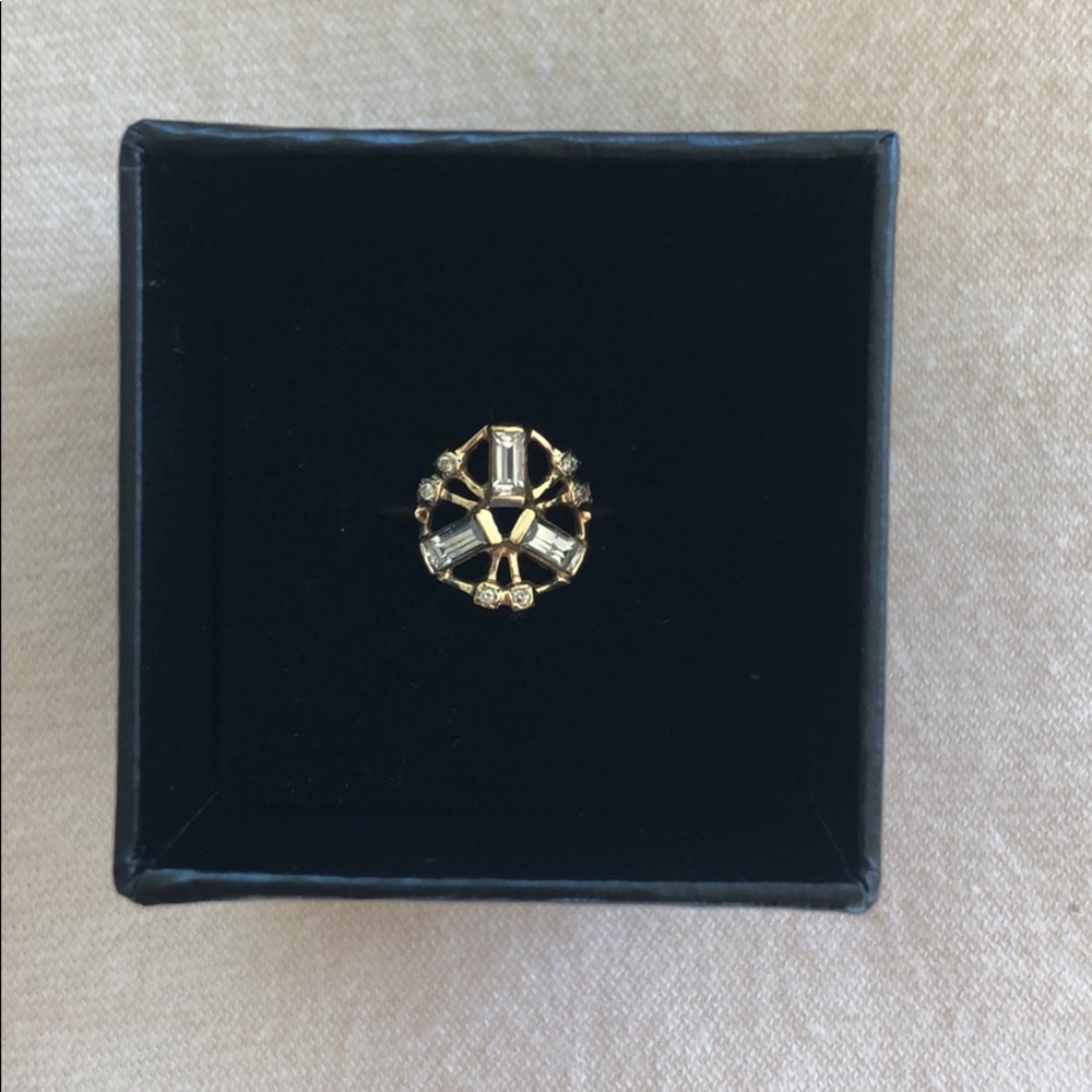 Scosha white sapphire& diamond ring, size 9